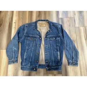 Tomorrow's Generation Jean Trucker Jacket Barn Coat Corduroy Sz Medium Women's